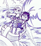 Nami and Ruffy in the Sky by Nami-Blue