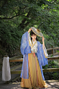 挽纱坊 汉服 女 夏 交领 大袖衫 套装—杜若-淘宝网