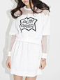 2014新款女装韩国代购网纱透视拼接印花上衣半身短裙两件套装-淘宝网