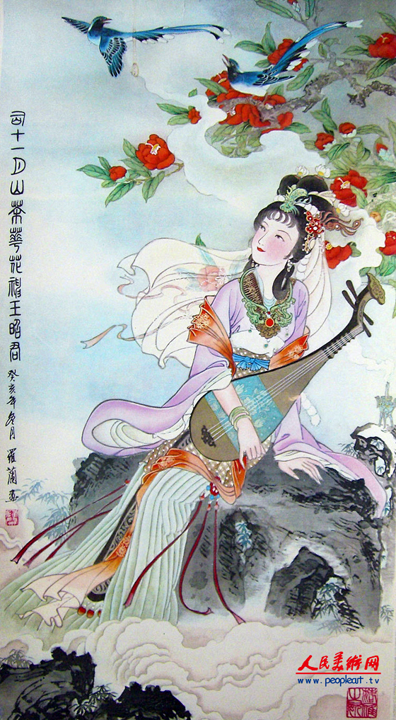 十一月～山茶花神 工笔画 高清大图 