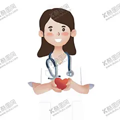 创意手绘简约爱心医生插画 【酷图网】创意,手绘,简约,爱心,医生,插画,png