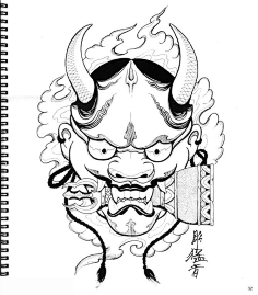 米果梨采集到般若的面具采集#515刺青# #纹身# #纹身手稿 ##纹身图案