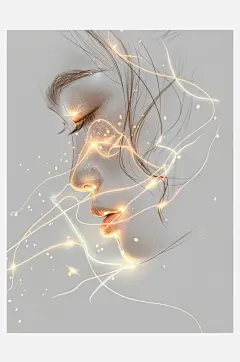 数字艺术创意插画素描画人物素描铅笔画-众图网