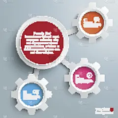 信息图大圆圈3小齿轮