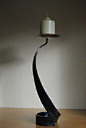 Belltrees Forge wrought iron contemporary Scottish candlestick Ribbon in stock for next day dispatch