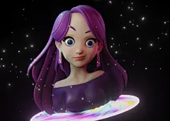 卡通美少女人像雕刻