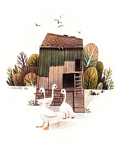 小动物插画儿童插画/手绘水彩/ins人气画师德国Iraville绘画作品集