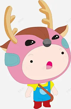 手绘小鹿装扮 创意素材
