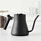 Stagg Pour Over Kettle : From the ingenious coffee enthusiasts at San Francisco startup Fellow, the Stagg kettle is optimized for the craft of pour-over brewing. Enjoy a slow, steady pour, thanks to the precision spout and a counterbalanced handle that sh