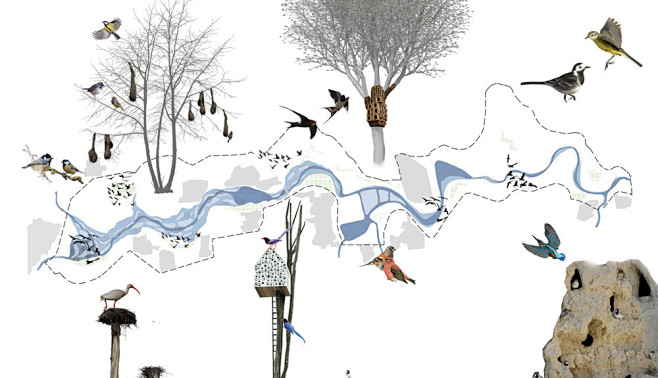 景观分析图表现技巧之滨水滨江河流公园