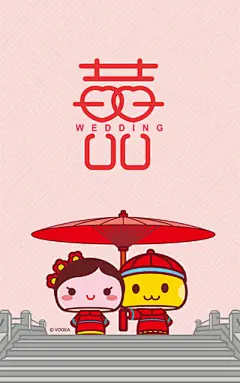 蘑菇点点滴滴中式婚礼手机壁纸-ZOL手机壁纸