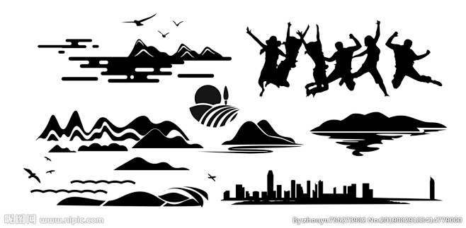 山水矢量素材图