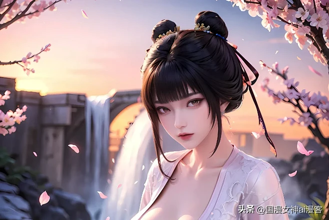 国漫女神ai漫客：玉肌清瘦，罗裳丽质。#...
