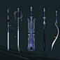 长安月 : Weapon concept designs of Chinese online game JX3 that sets the background in Tang dynasty.