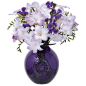 Dartington Crystal Flower Globe Anemone/Amethyst Vase : The wide neck collar and round profile of this lovely hand made vessel is well suited to displaying short stemmed flowers. They are just as eye-catching display...