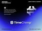 TimeChimp - Logo Design brand identity design visual identity design logo branding crm schedule plan platform it finance resource tracking track direction arrow icon manage management watch time