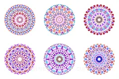 24款曼陀罗花卉插画素材 Floral Mandala Logo Templates :  