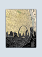 St Louis Skyline, St Louis Map, St Louis Art Print, St Louis Wall Art…