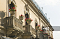 Ornate balcony, Corso Umberto 1, Taormina, Sicily, Italy创意图片素材 - Gallo Images