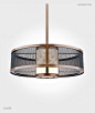 bronze & mesh contemporary pendant chandelier light: 