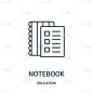 notebook icon vector from education collection. Th