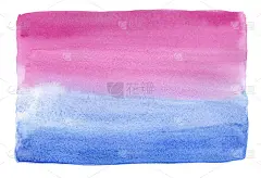 抽象手绘粉色和蓝色水彩渐变明亮的背景。插图为垃圾设计，卡片，模板。粉彩墨水颜色湿效果手绘帆布水彩画背
