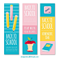 Blue, pink and yellow back to school banners