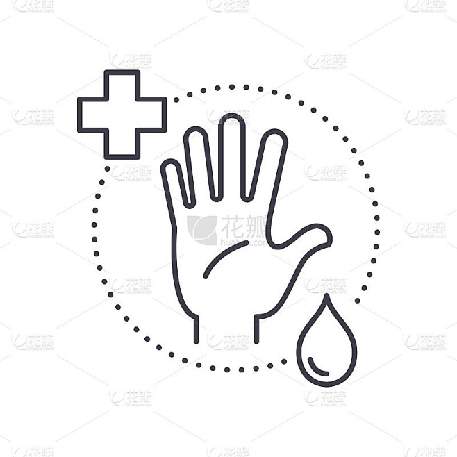 Sanitation icon, linear isolated illustration, thi