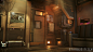 Star Citizen - Lorville Habitations, Alec Cornet : I worked on creating assets for the lorville habitation, I was given whiteboxes that I had to push to final art. The meshes I worked on consist of a kitchen module with a fridge, the front wall of the sho