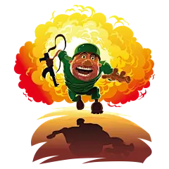 军人卡通迷彩服战士手绘解放军手绘