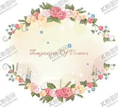 卡通花环图案 【酷图网】卡通,花,鲜花,花朵,花环,装饰,墙纸,墙画,壁纸,背景,底纹,纹理,邀请函,手绘,绘画,插画,素材,矢量,图片
