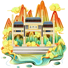 国潮风热门旅游城市地标南京