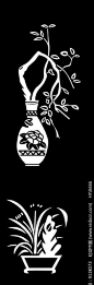 花瓶兰花雕刻图案