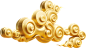 龙年金色3D立体素材-云