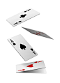 3d realistic vector icon illustration. Flying  aces of diamonds clubs spades and hearts playing cards. Isolated on white background.