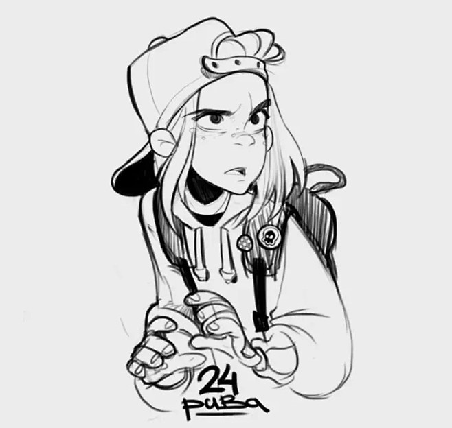 我喜欢的插画大佬插画师的美漫风人物造型赶紧练习起来鱼小锦的365天