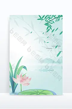 绿色中国风春天竹叶背景图片
