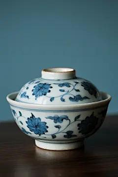 中国风青花瓷陶瓷餐具碗瓷碗产品摄影图