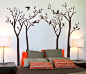 17个花鸟树木创意墙绘设计装修效果图大全2013图片