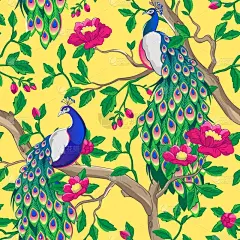 粉色,孔雀,花纹,亚洲,自然,牡丹,纺织品,花朵,花