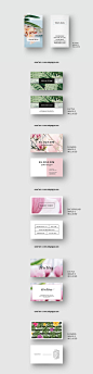 [美工云]12套清新花纹卡片设计PSD模板Business card ：