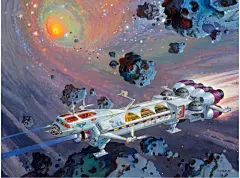 Robert Theodore McCall（1919~2010）是美国的太空概念艺术家。除了作为美国宇航局的视觉历史学家，他还参与了斯坦利·库布里克(Stanley Kubrick)的《2001太空漫游》的电影宣传画、《星际迷航：无限太空》的电影插画 和迪士尼的《黑洞》等电影插图绘制。

（艺术家网站：O网页链接） ​​​​
