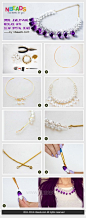 ombre jewelry - make necklace with clear crystal beads@北坤人素材