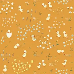 可爱的小鸭子童稚无缝图案