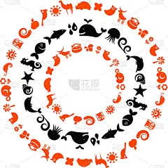 一套可爱的动物和小鸟的图标，元素