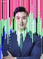 艺术创意商务时尚男女错乱重贴渐变海报