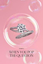Make her Valentine’s Day sparkle. Tiffany Novo®️️ engagement ring and Tiffany Soleste®️️ band ring in platinum.
