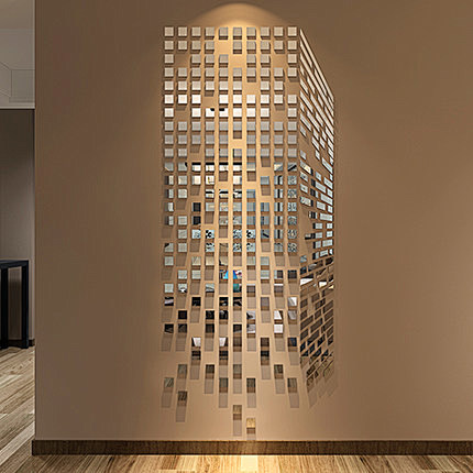 马赛克亚克力3d立体墙贴画镜面玄关客厅电...