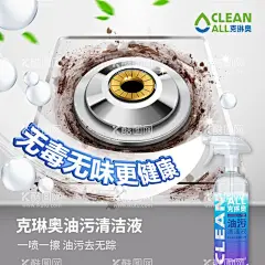 厨房油污净海报主图  - 源文件下载【酷图网】厨房用品,油污净,油污,清洁,除菌,杀菌,蓝色,清洗,洗护,分子