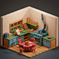 blender ceramics  children illustration children's book clay Diorama ILLUSTRATION  Isometric Low Poly lowpoly